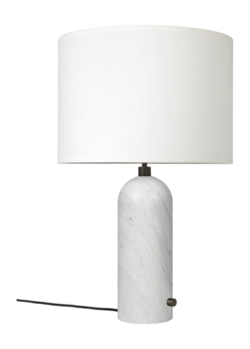 Gravity Bordlampe Large, Hvid Marmor/Hvid
